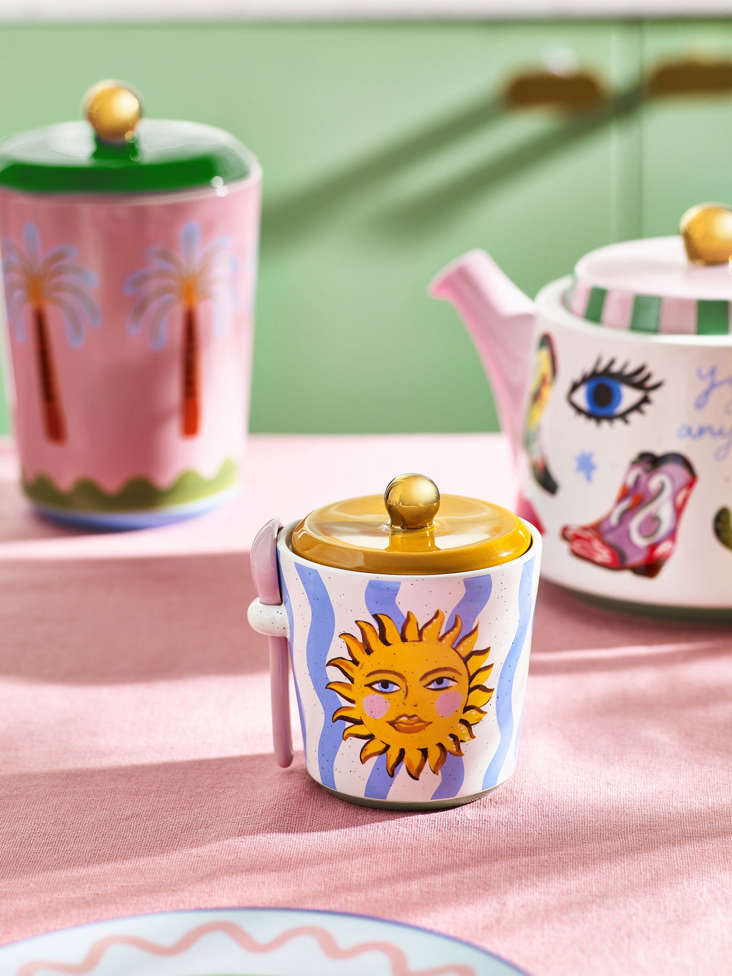 Eleanor Bowmer Electric Coast Sugar Pot & Spoon Set