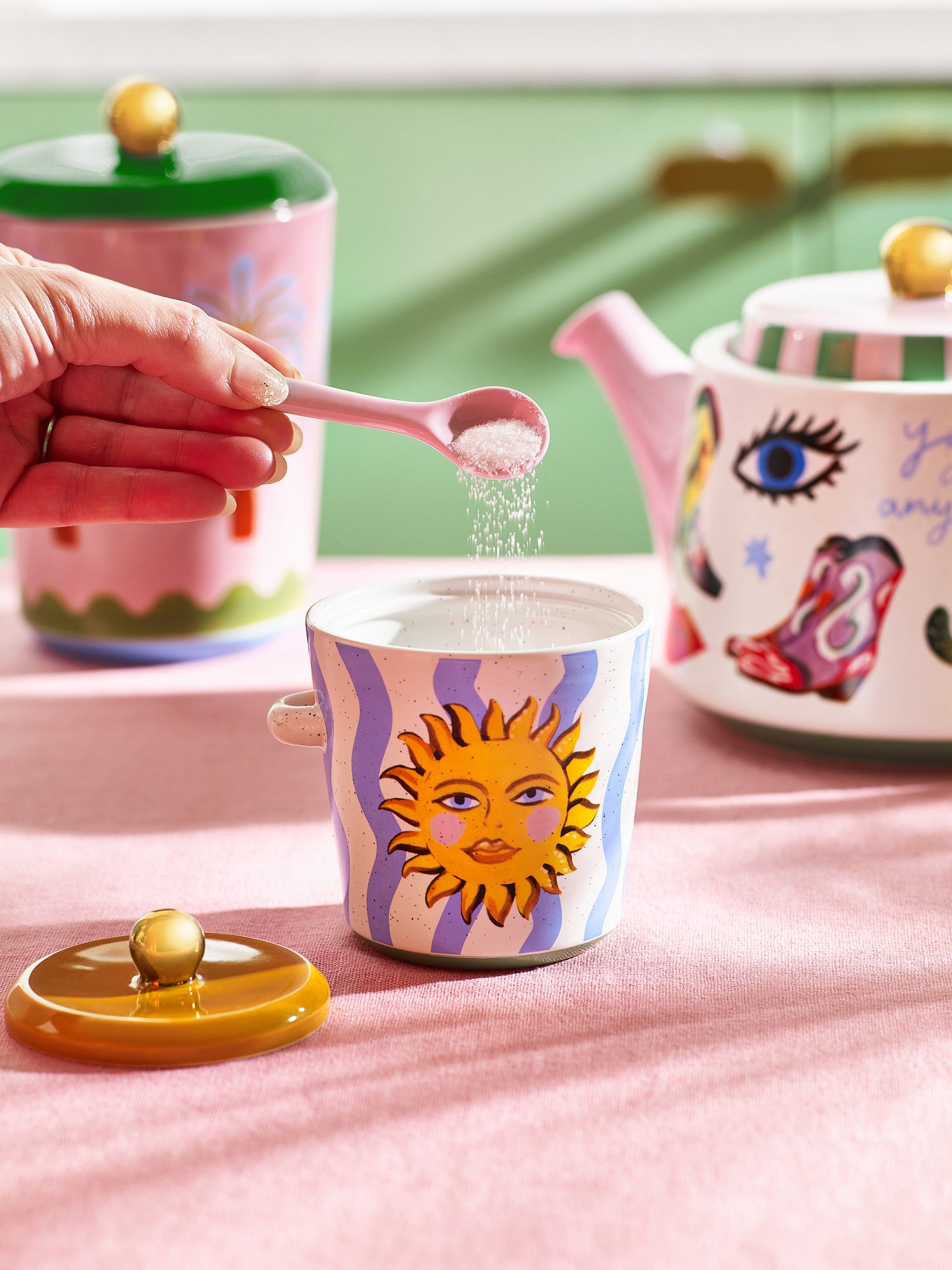 Eleanor Bowmer Electric Coast Sugar Pot & Spoon Set