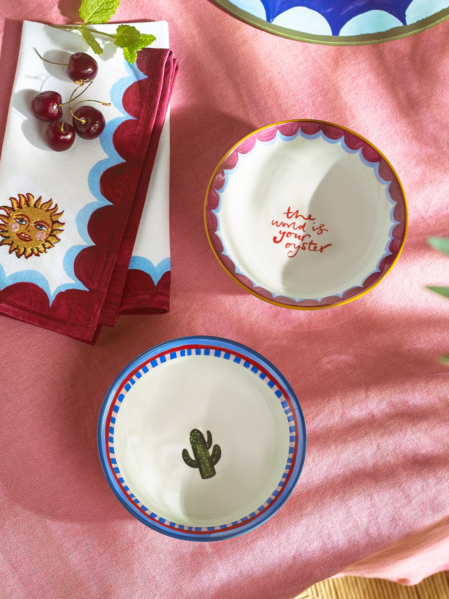 Eleanor Bowmer Set of 2 Cactus & Oyster Nibble Bowls