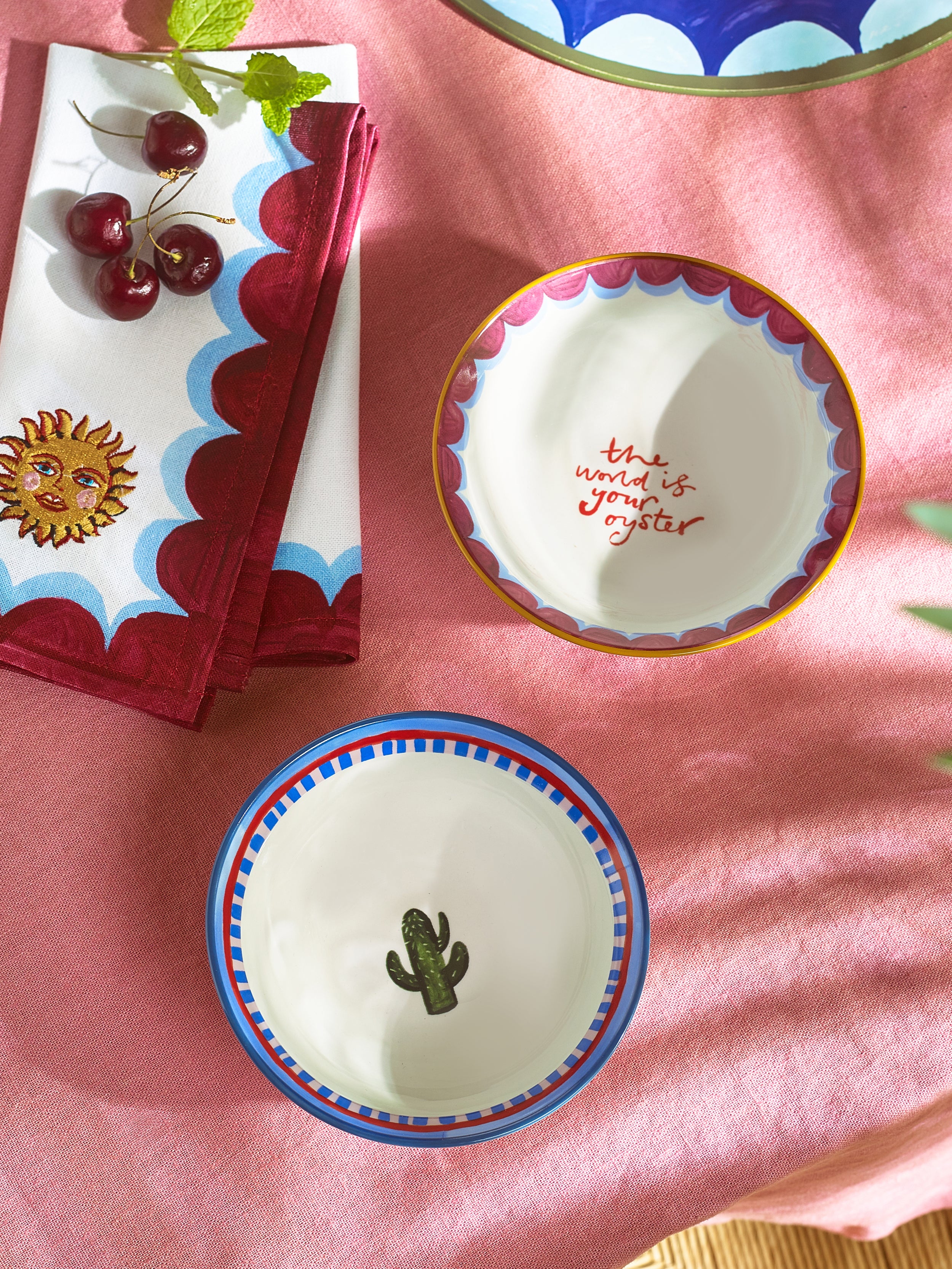 Eleanor Bowmer Set of 2 Cactus & Oyster Nibble Bowls