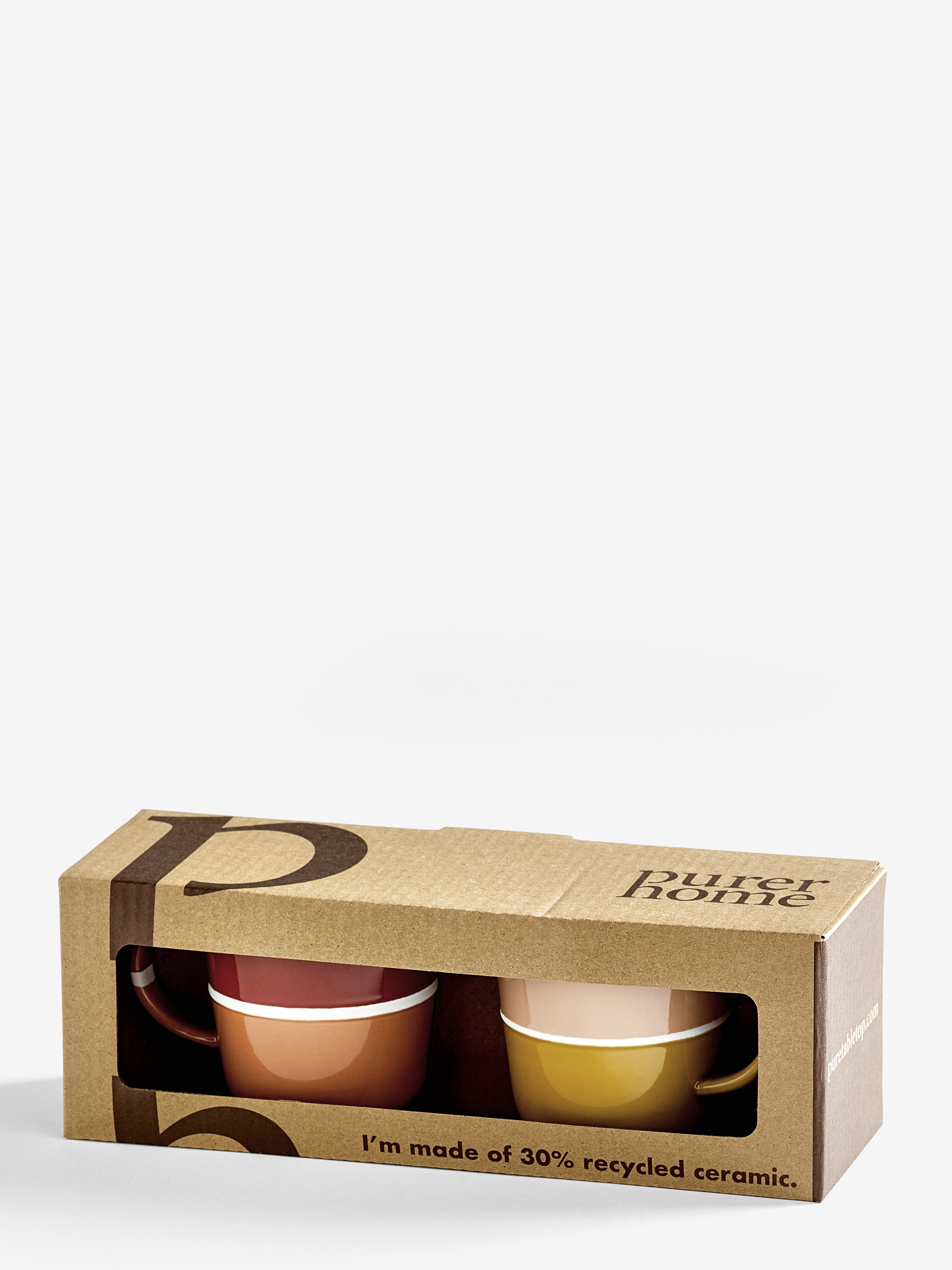 PurerHome Canyon Sand & Fire Clay Brew Mugs (Set of 2)