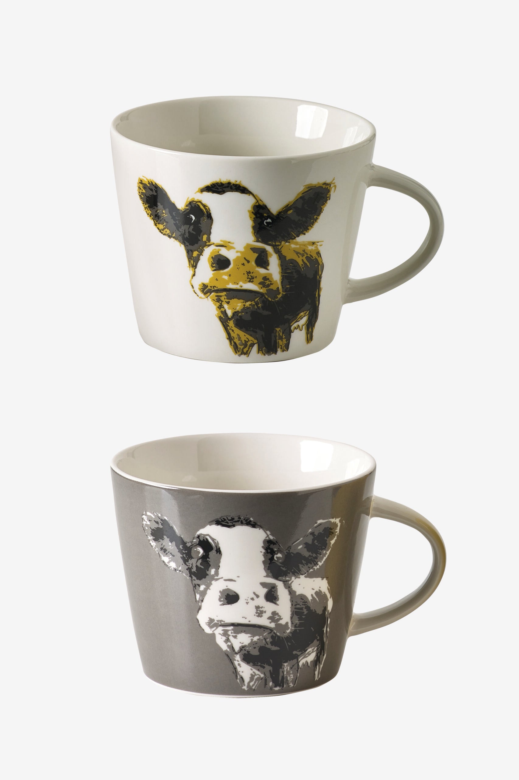 MM Sketch Moo Mugs Set of 2 - Charcoal & White