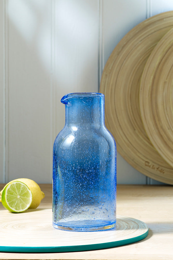 Sur La Table Blue Glass Carafe