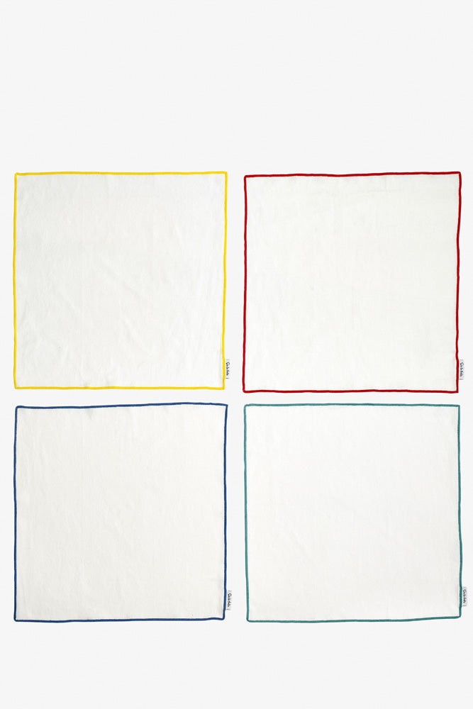 Sur La Table Coloured White Napkins (Set of 4)