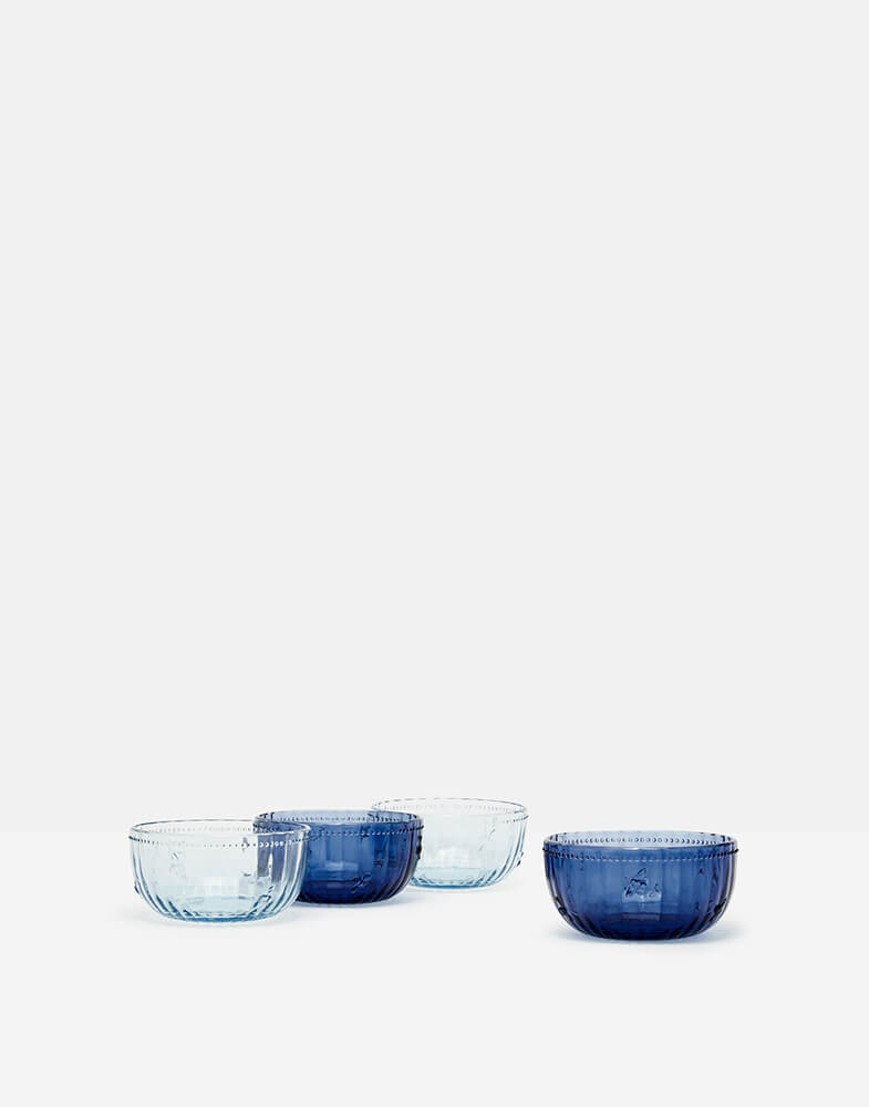Joules Bee Glass Light Blue Dessert Bowl