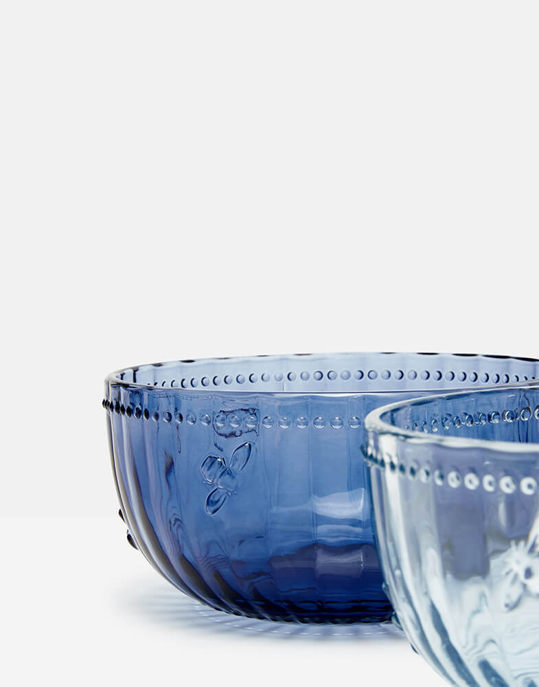 Joules Bee Glass Light Blue Dessert Bowl