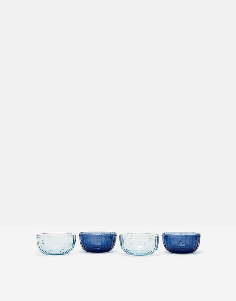 Joules Bee Glass Light Blue Dessert Bowl