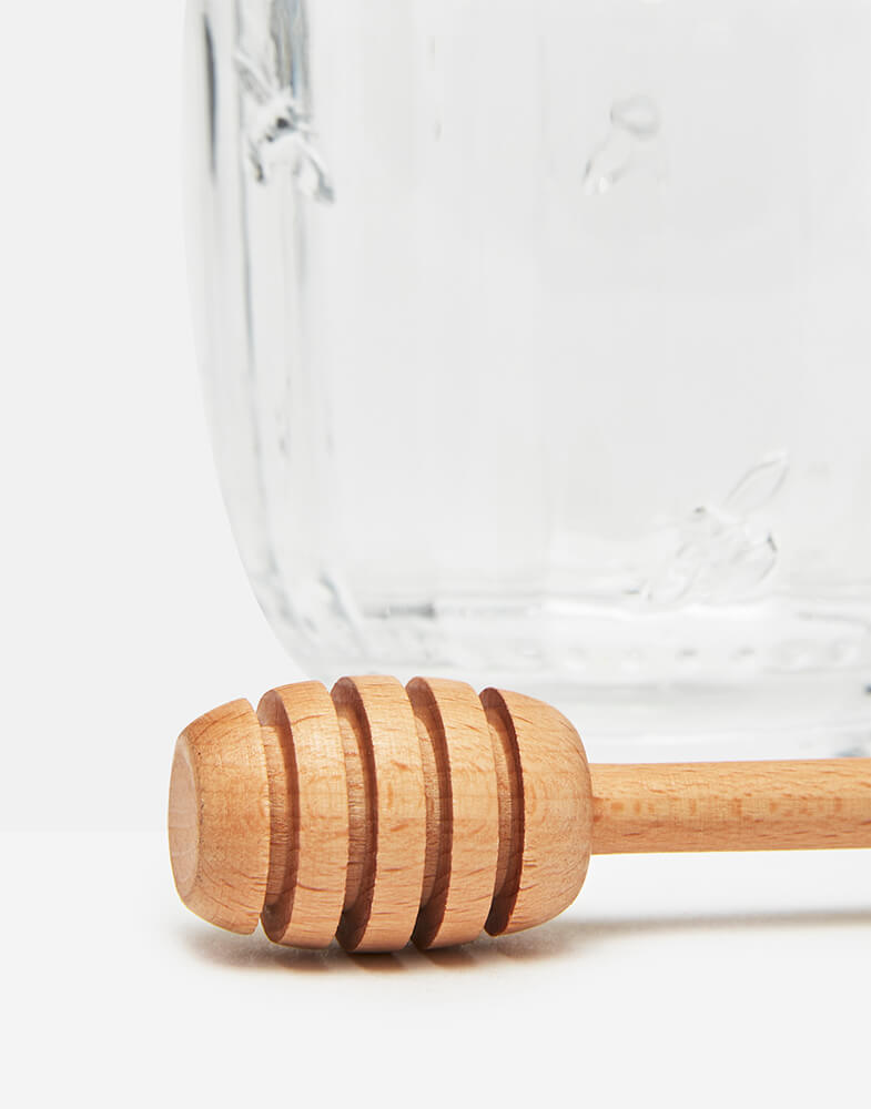 Joules Bee Glass Honey Pot & Wooden Drizzler