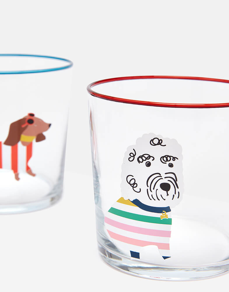 Joules Brightside Dog Glass Tumblers (Set of 4)