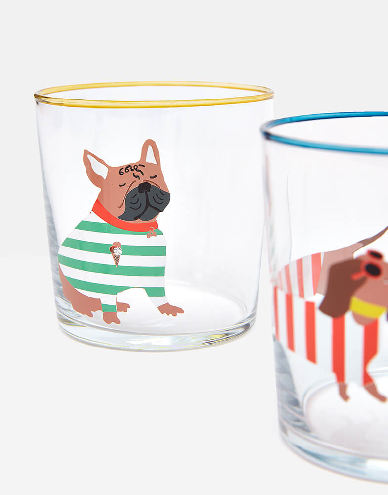 Joules Brightside Dog Glass Tumblers (Set of 4)