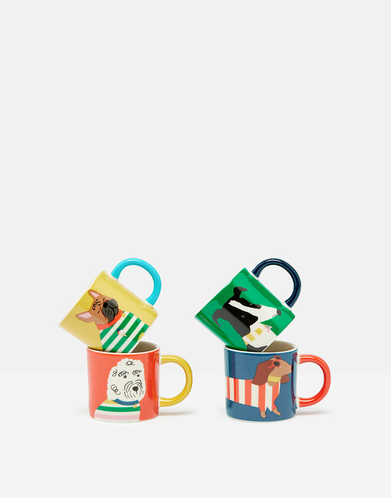 Joules Dog Espresso Cuppas (Set of 4)