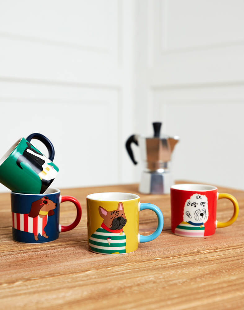 Joules Dog Espresso Cuppas (Set of 4)