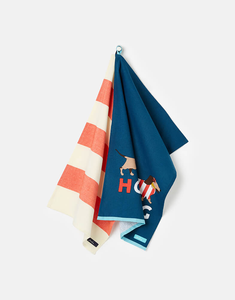 Joules Hot Dog Tea Towels (Set of 2)