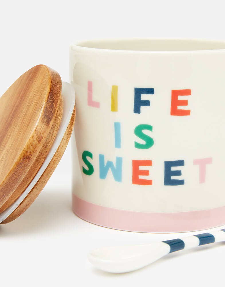 Joules Life Is Sweet Sugar Bowl & Spoon