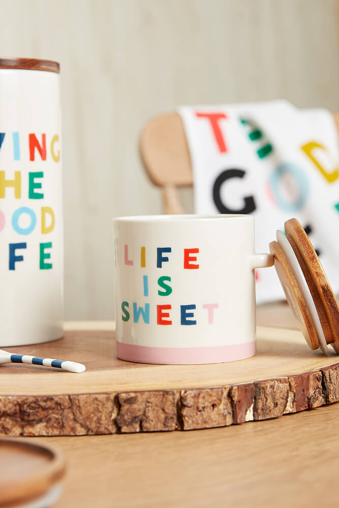 Joules Life Is Sweet Sugar Bowl & Spoon