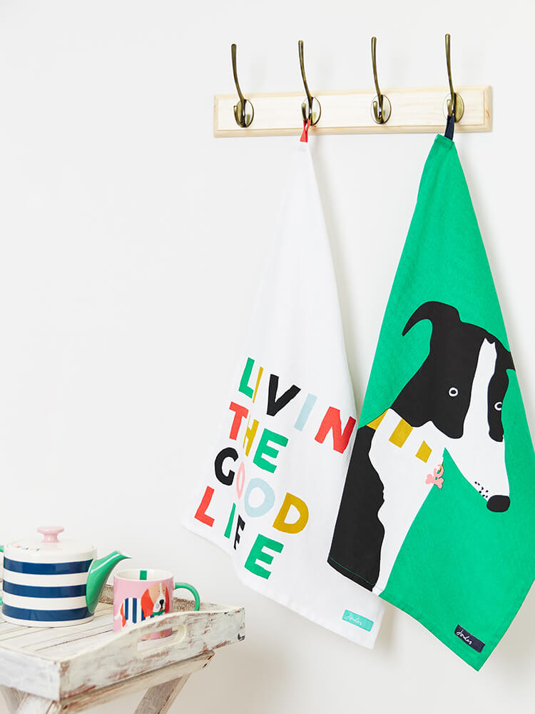 Joules Brightside Living The Good Life Tea Towels (Set of 2)