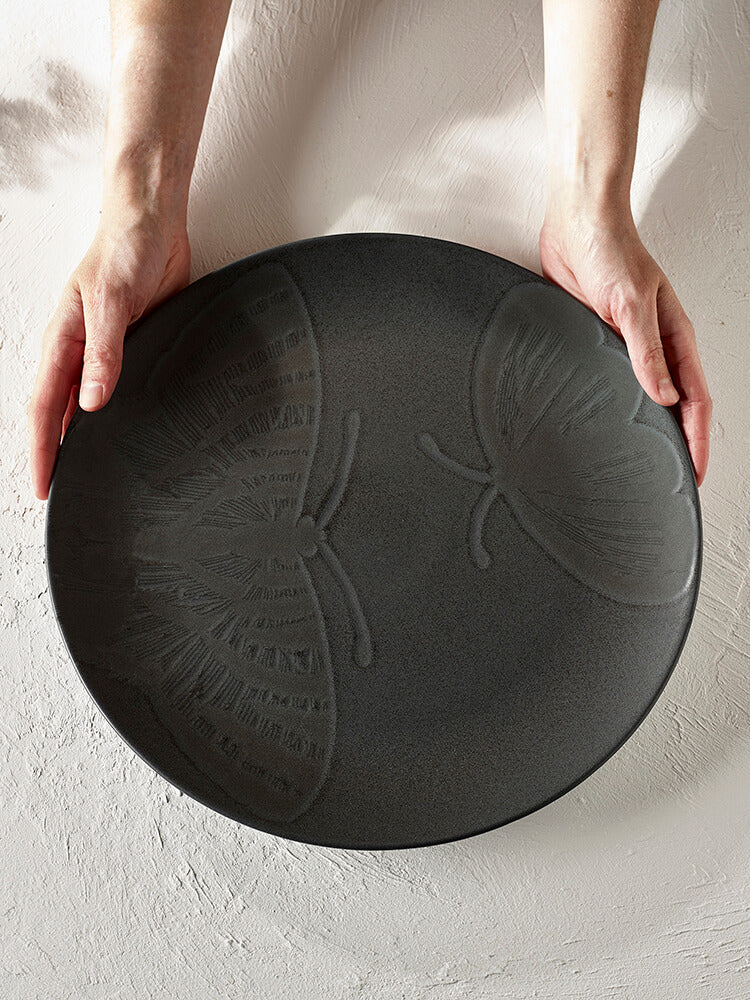 Kew Gardens Living Jewels Black Serve Platter