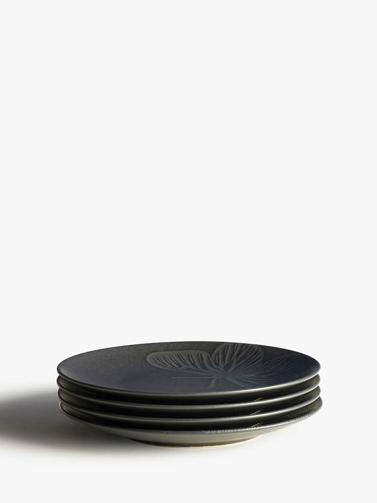 Kew Gardens Living Jewels Black Side Plates (Set of 4)