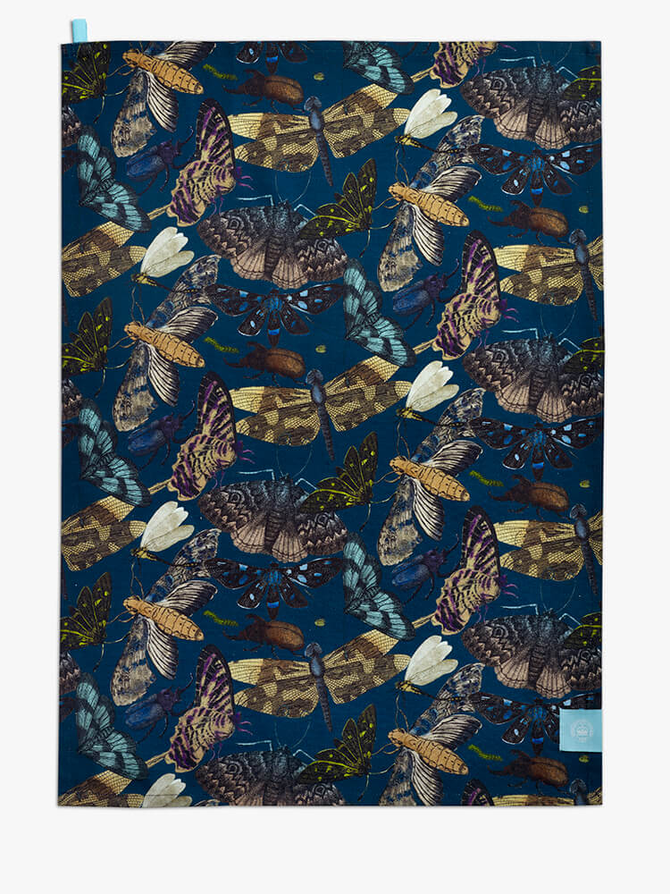Kew Gardens Living Jewels Midnight Single Tea Towel