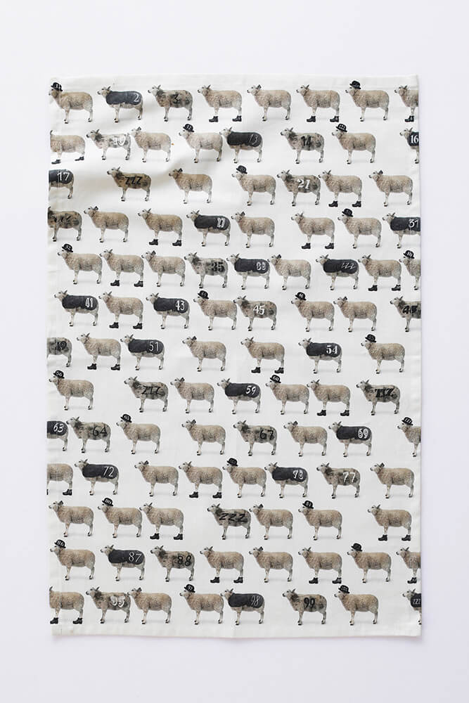 MM Sketch Counting Sheep Tea Towel
