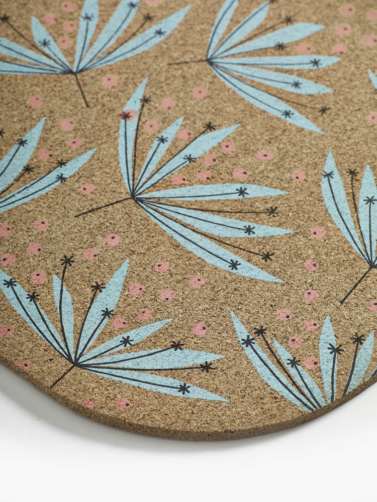 MissPrint Wildflower Printed Cork Placemats Set of 2