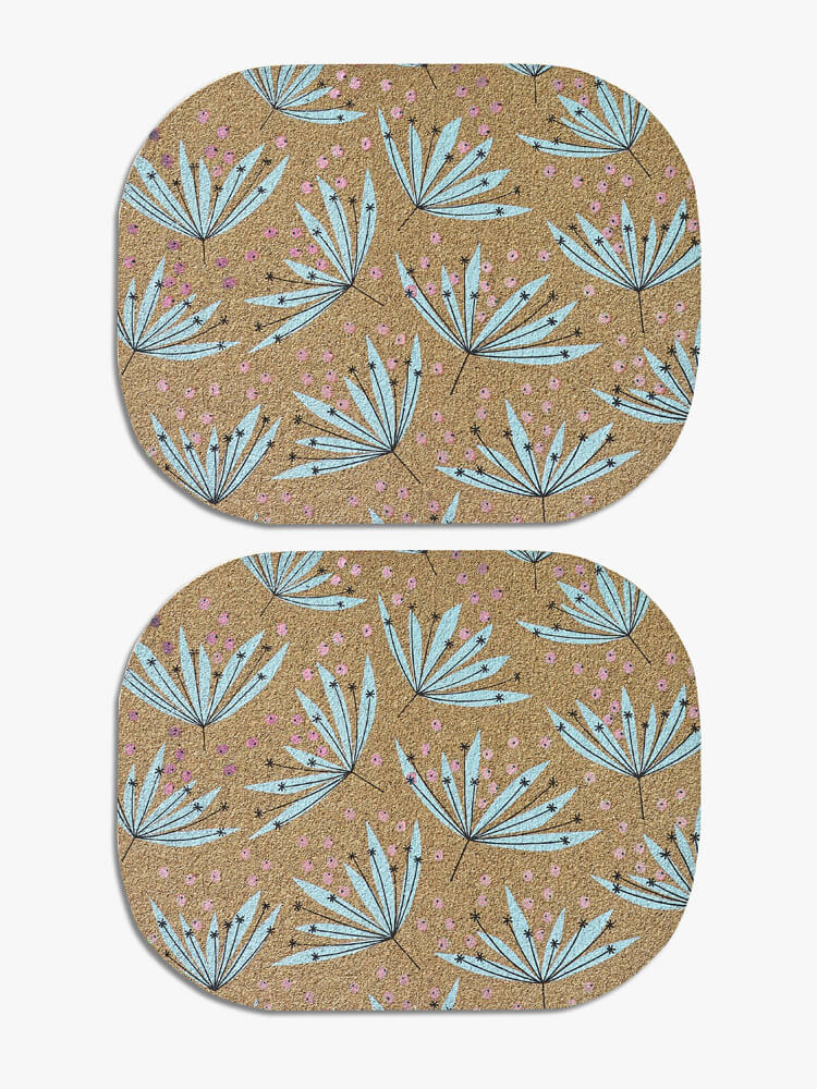 MissPrint Wildflower Printed Cork Placemats Set of 2
