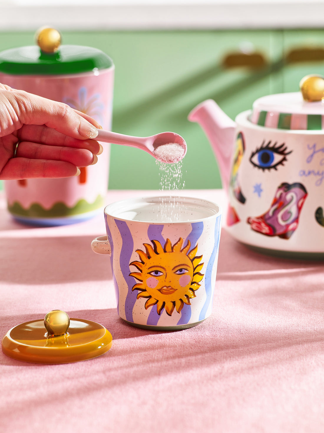 Eleanor Bowmer Electric Coast Sugar Pot & Spoon Set