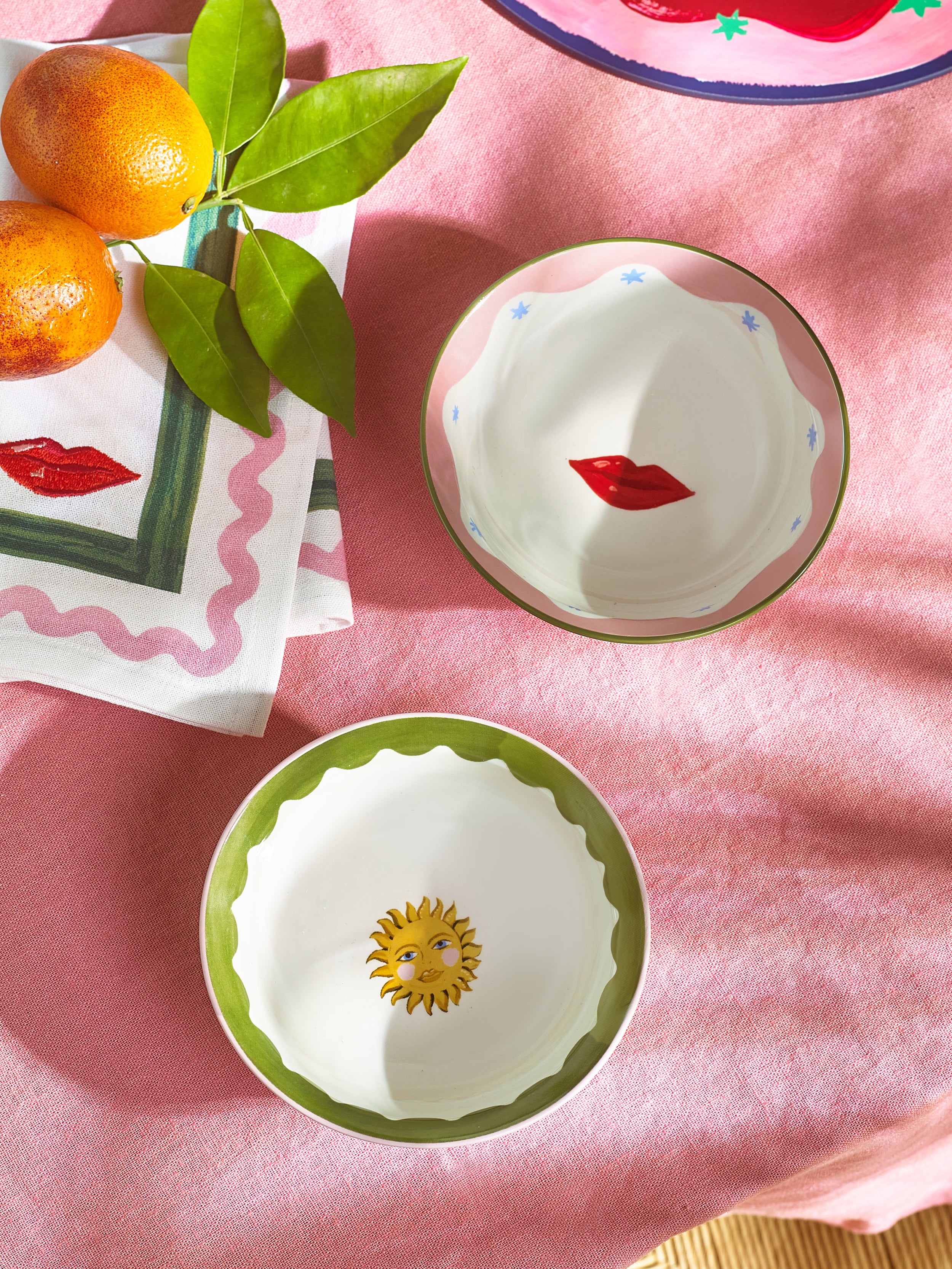 Eleanor Bowmer Set of 2 Sun &amp; Lips Nibble Bowls