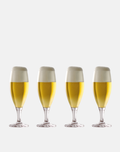 Crystal Footed Beer Glasses (Set of 4)
