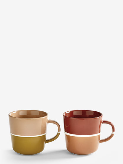 PurerHome Canyon Sand &amp; Fire Clay Brew Mugs (Set of 2)