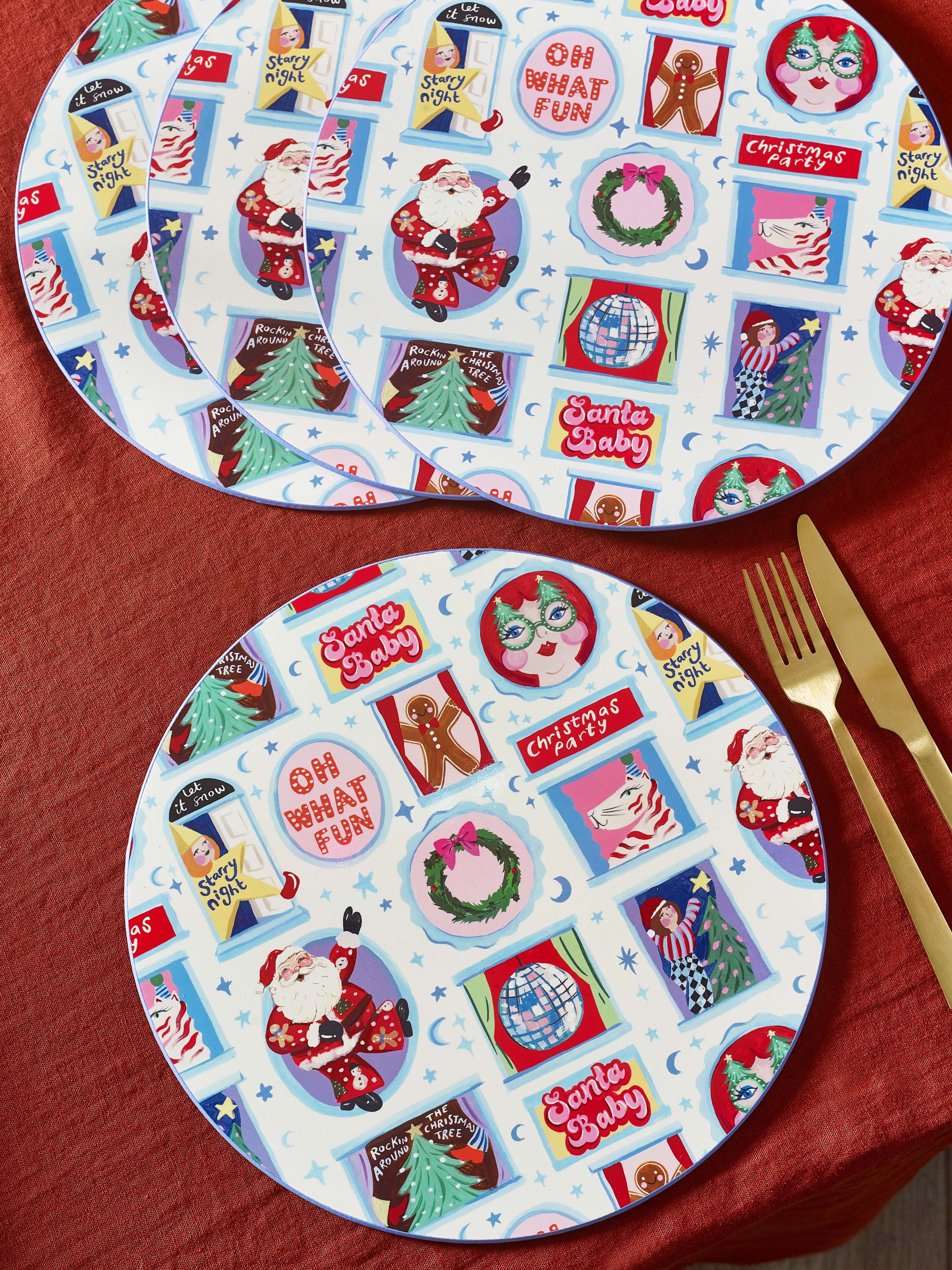 Eleanor Bowmer Festive Icon Placemats (Set of 4)