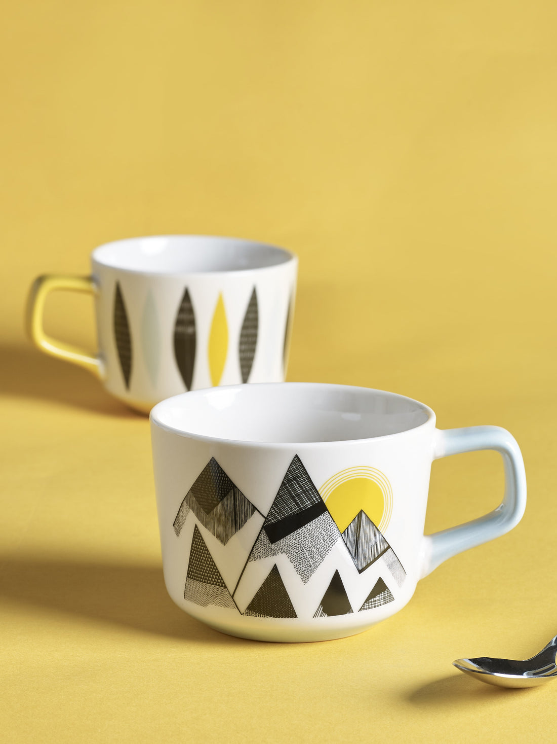 MissPrint Mountain and Feathers Mugs (Set of 2)