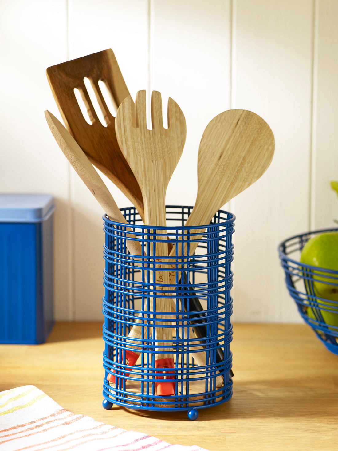 Sur La Table Blue Wire Utensil Pot