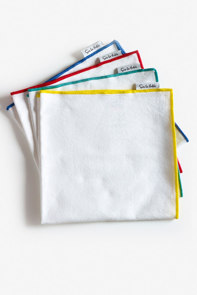 Sur La Table Coloured White Napkins (Set of  4)