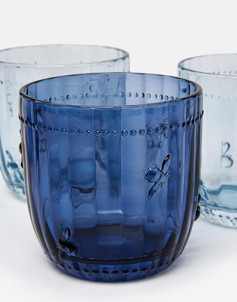 Joules Bee Glass Light Blue Tumbler
