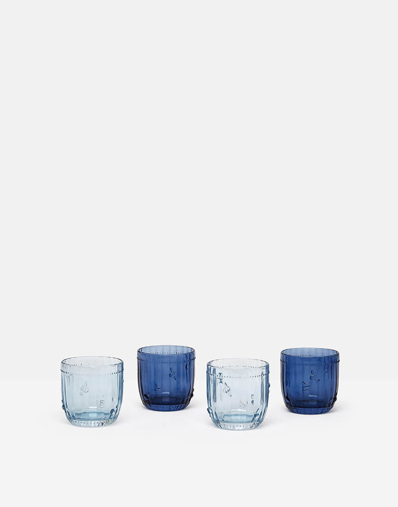 Joules Bee Glass Light Blue Tumbler