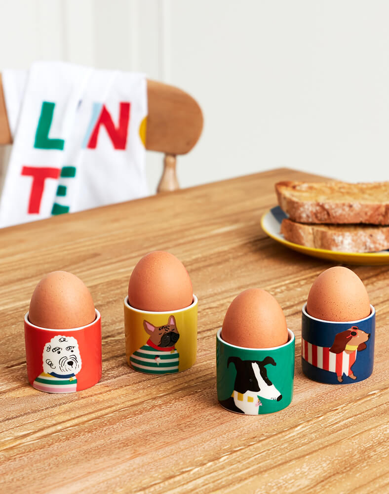 Joules Dog Egg Cups (Set of 4)