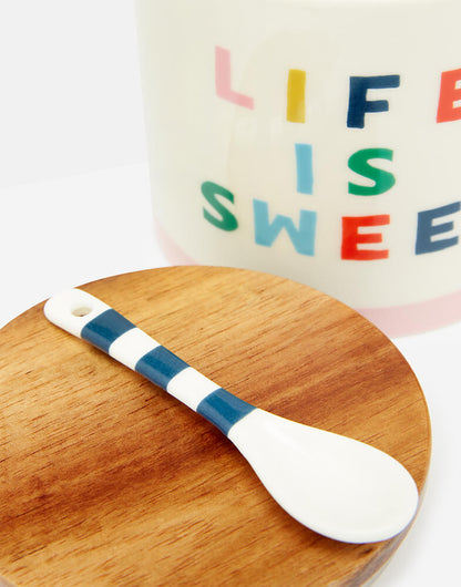 Joules Life Is Sweet Sugar Bowl &amp; Spoon