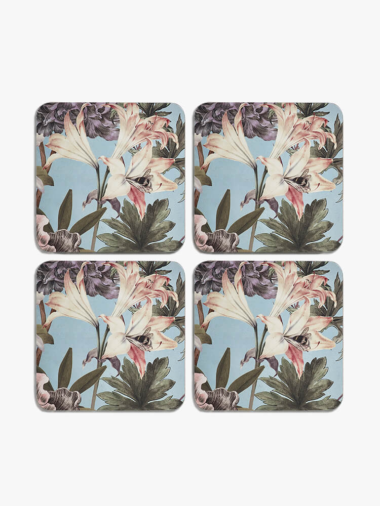 Kew Gardens Bee Floral Square Coaster (Set of 4)