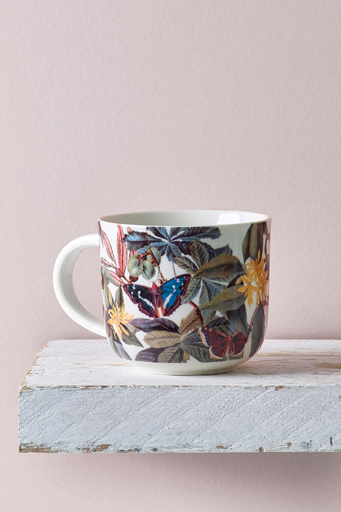 Kew Gardens Floral Butterfly White Mug