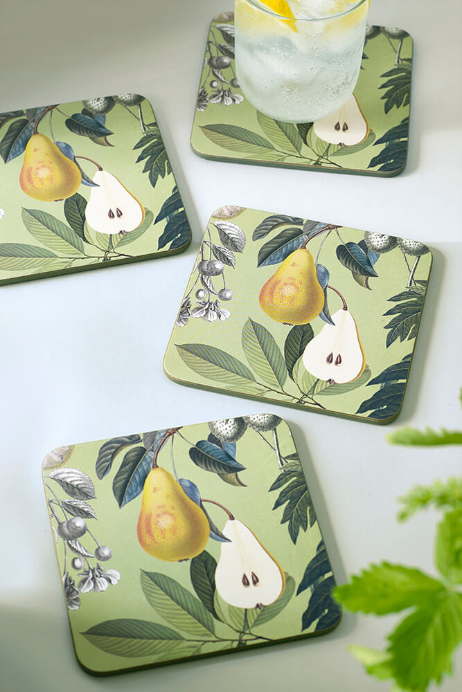 Kew Gardens Fruit and Floral Square Coaster (Set of 4)