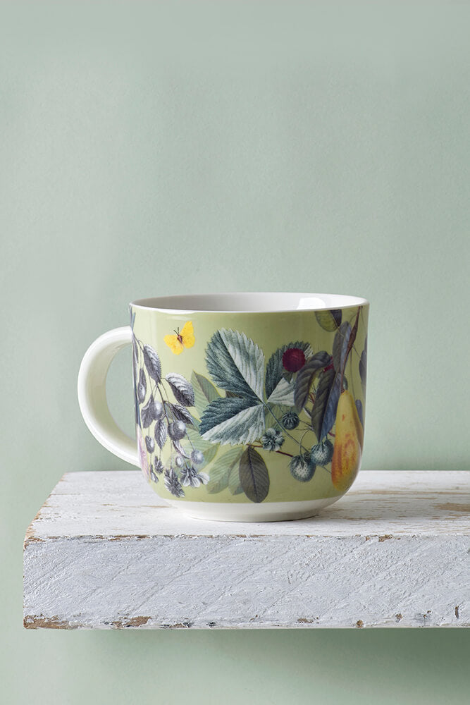 Kew Gardens Fruit and Floral Green Mug