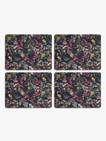Kew Gardens Midnight Floral Rectangle Placemat (Set of 4)