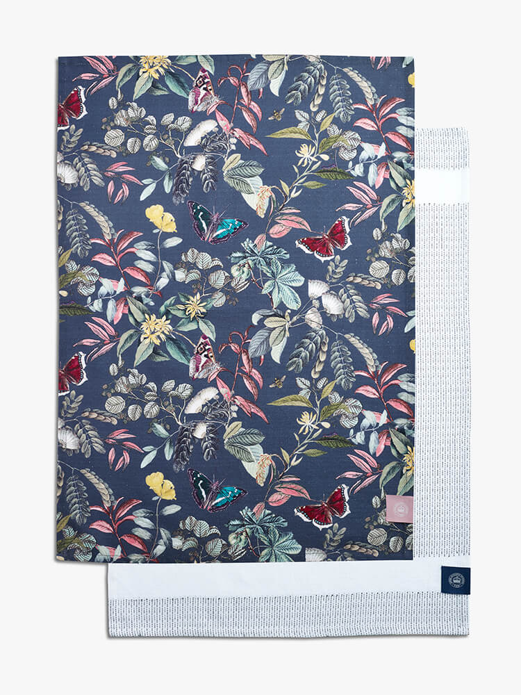 Kew Gardens Midnight Floral Tea Towel (Set of 2)