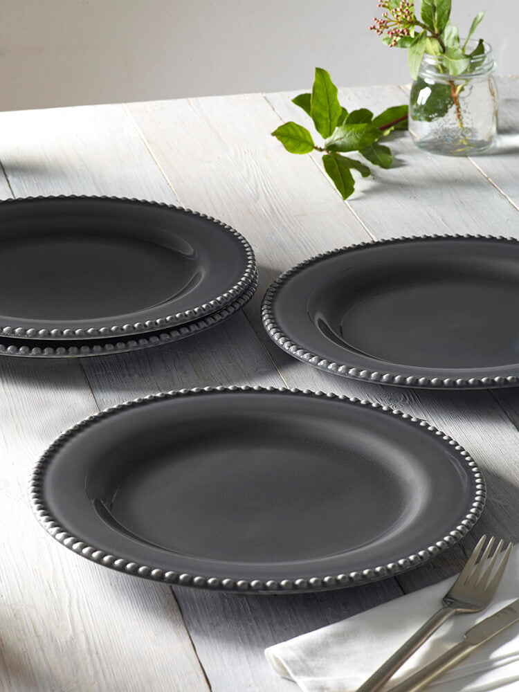 Grey dinner outlet plate set