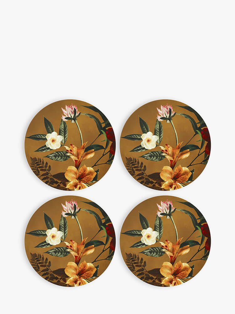 MM Living Isola Mustard Round Coasters (Set of 4)