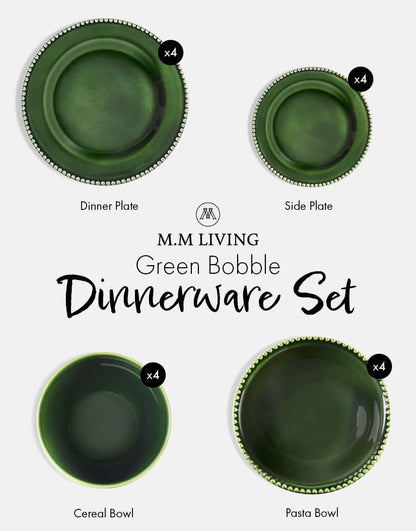MM Living Green Bobble Dinnerware Set