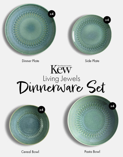 Kew Living Jewels Green Dinnerware Set