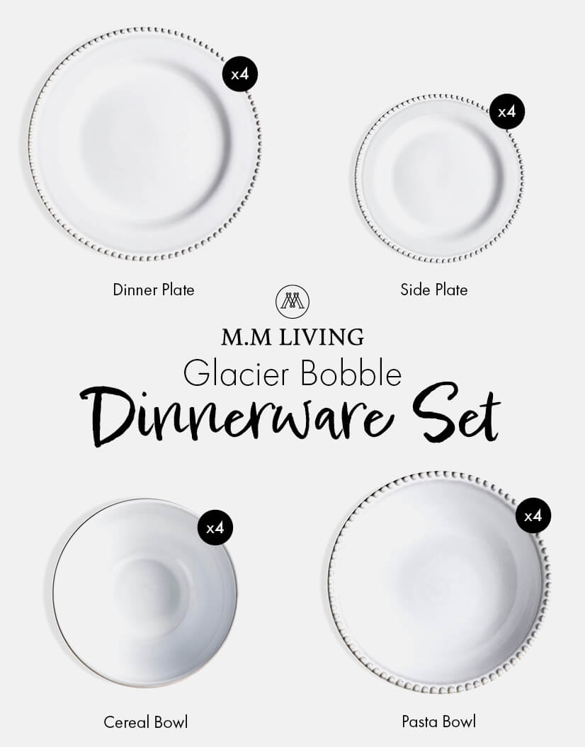 MM Living Glacier Bobble Dinnerware Set