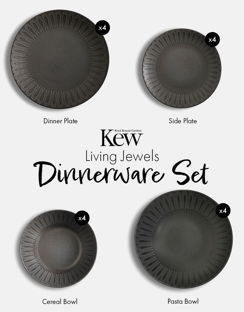 Kew Living Jewels Black Dinnerware Set